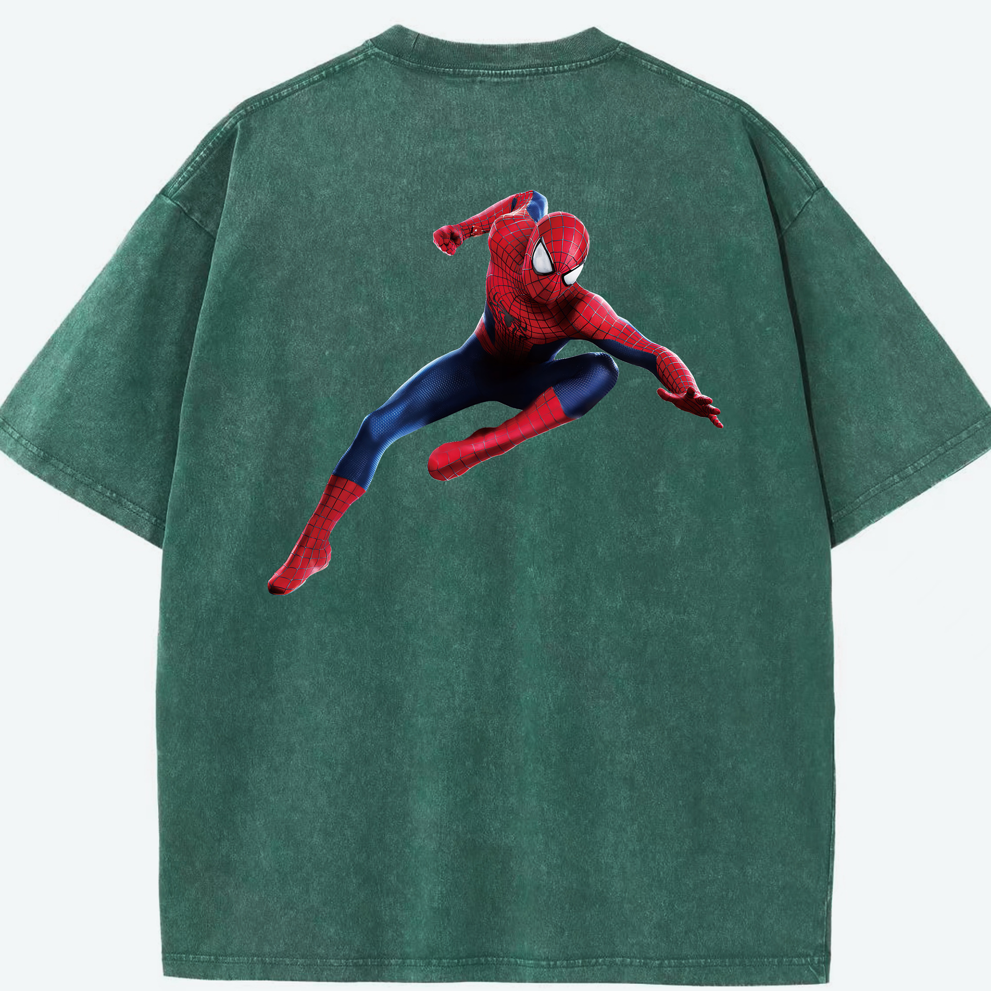 （画像用） Spider Man スパイダーマン 綿100% ヴィンテージ風 半袖Tシャツ（背面プリント）